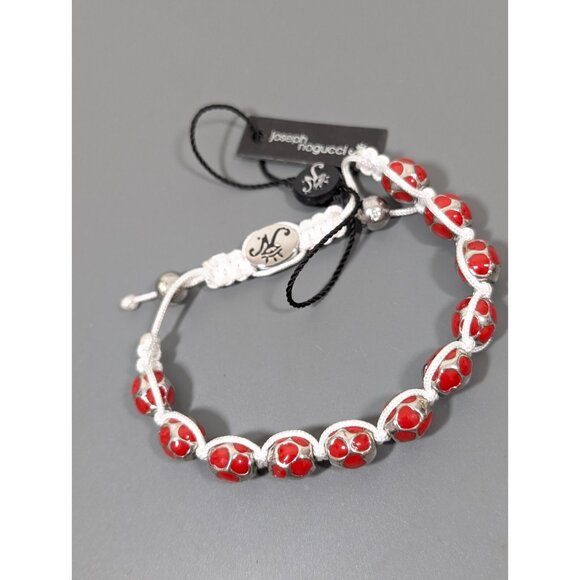 Joseph Nogucci Red Enamel Macrame Adjustable Cord Bracelet Boho Western NOGU - Picture 2 of 8